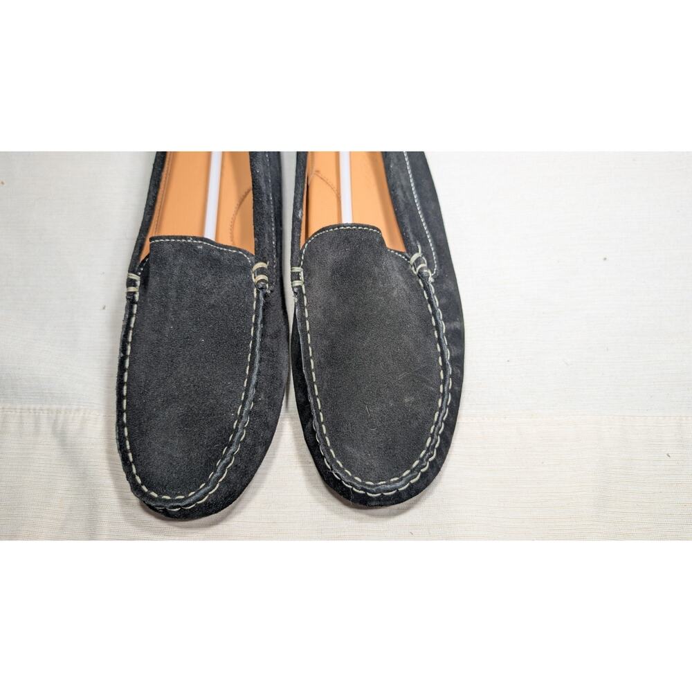 Avellini Suede Moccasin Driving loafers Women's 8.5/9 EU 40 Black Made in‎ Italy - Picture 6 of 8